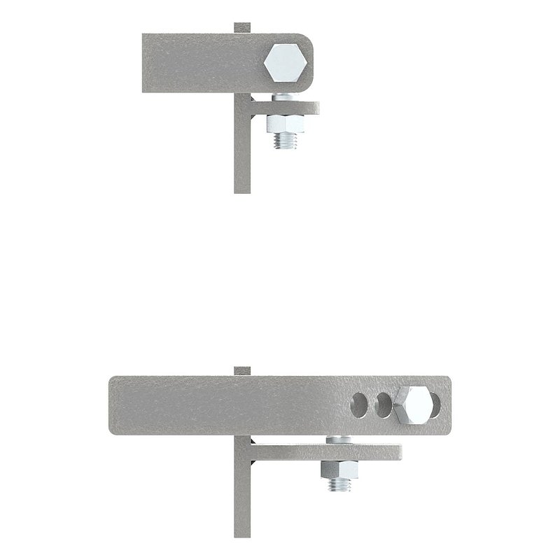 Lifting gate fitting for attachment to metal posts