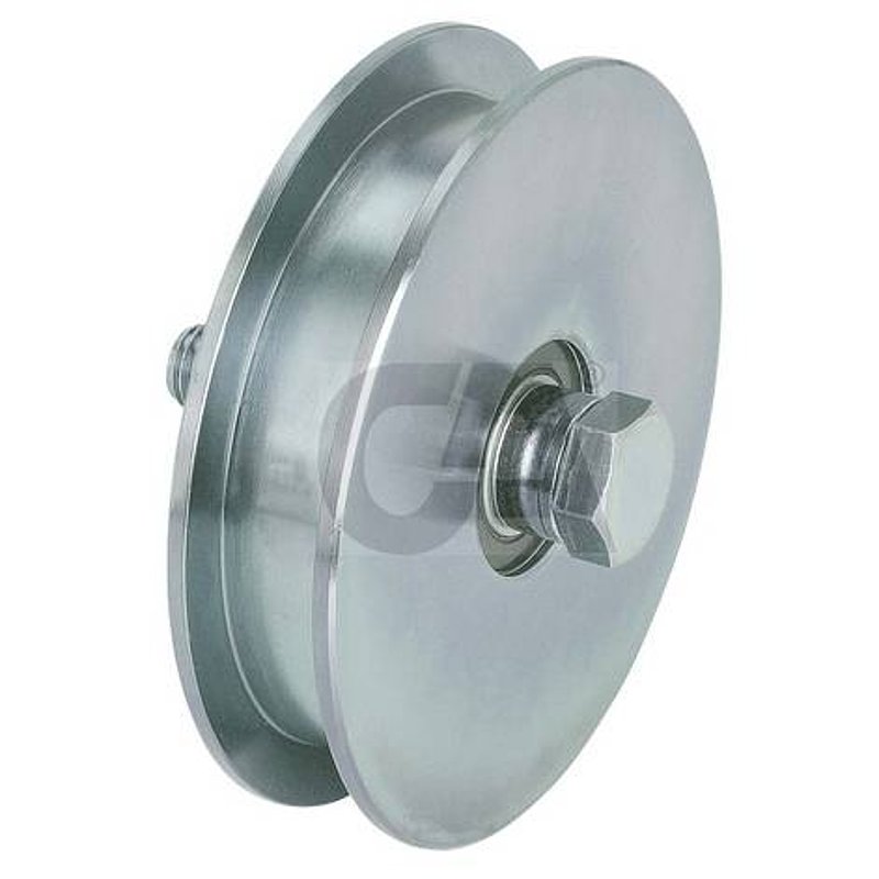 Schiebetorrolle mit U-Rille Ø 100mm, Rillenbreite 16mm, 2 Kugellager, verzinkt