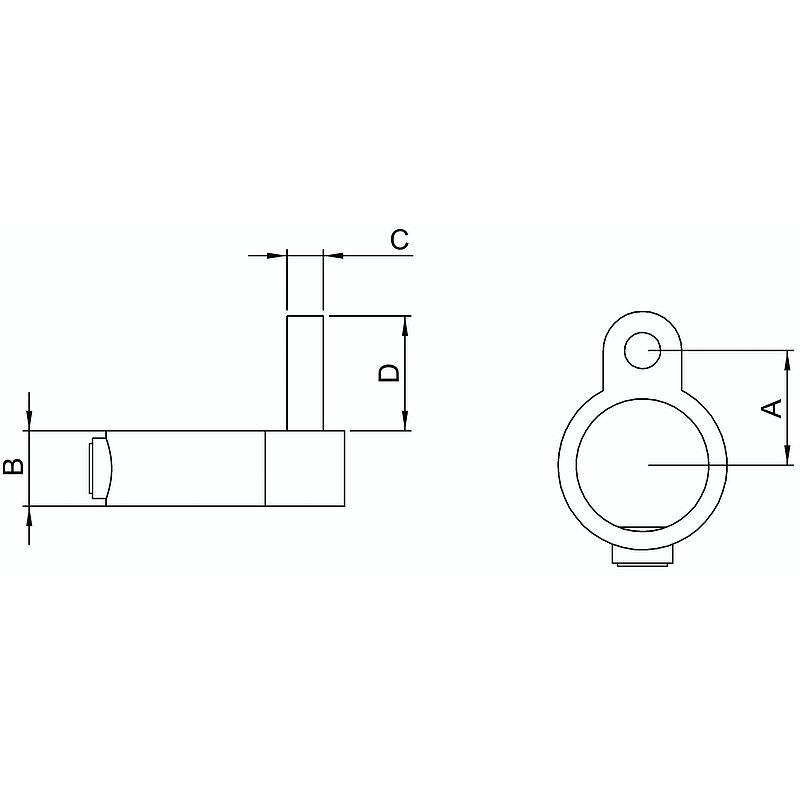 Collier à goupille, pour tube Ø 48,3mm
goupille Ø12mm