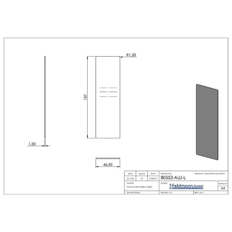 Endkappe für Aluprofil 80700-ALU, max. 41° Schräge