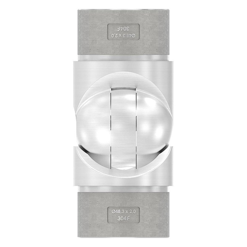 Raccord articulé creux pour câbles, pour tube Ø 48,3x2,0mm, V2A