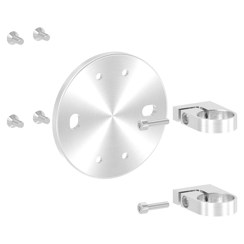 Wall mounting for railing posts 42.4 mm, AISI304