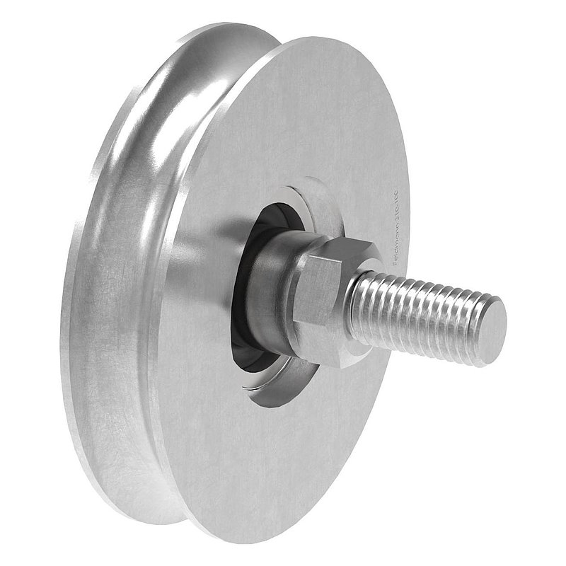 Galet pour porte coulissante avec rainure ronde