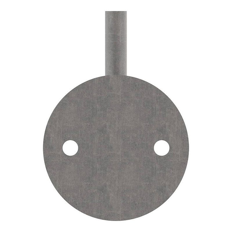 Handrail support with flat round plate, 80x6mm, elbow Ø 12mm