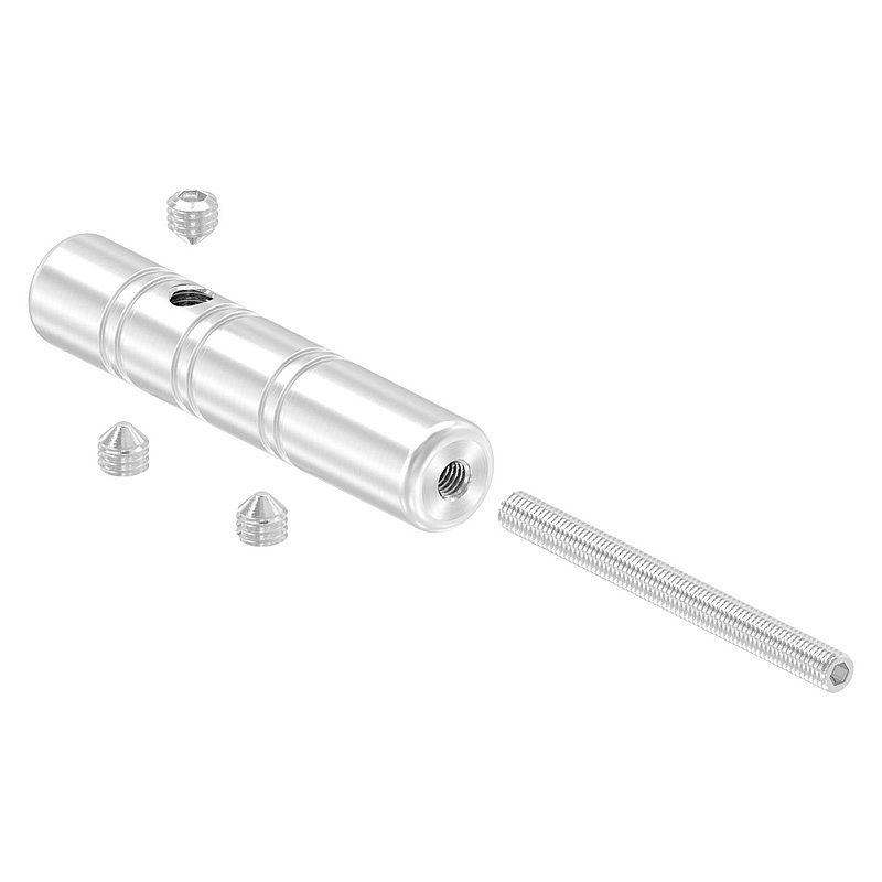 Threaded terminal for self-assembly, for 5mm cable, AISI304