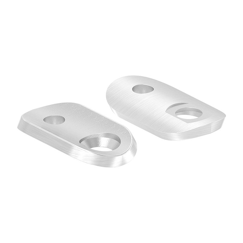End-Handlaufanschlussplatte für Rohr 42,4mm, V2A