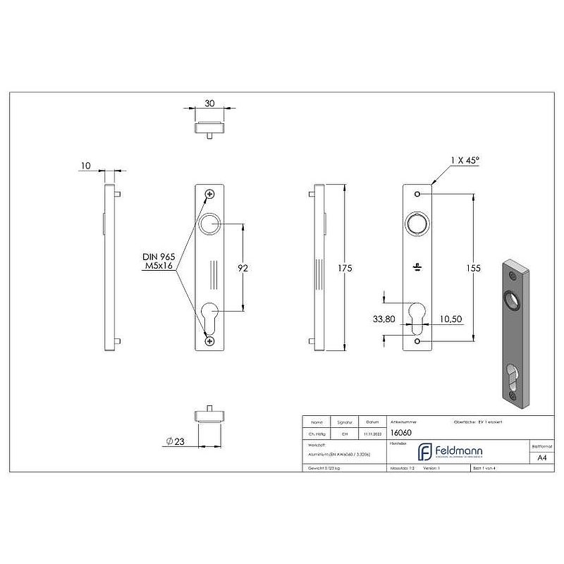 Long backplate for mortise locks