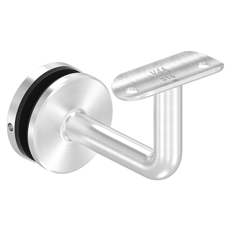 Handrail holder for glass, handrail connection plate 42.4 mm, AISI316