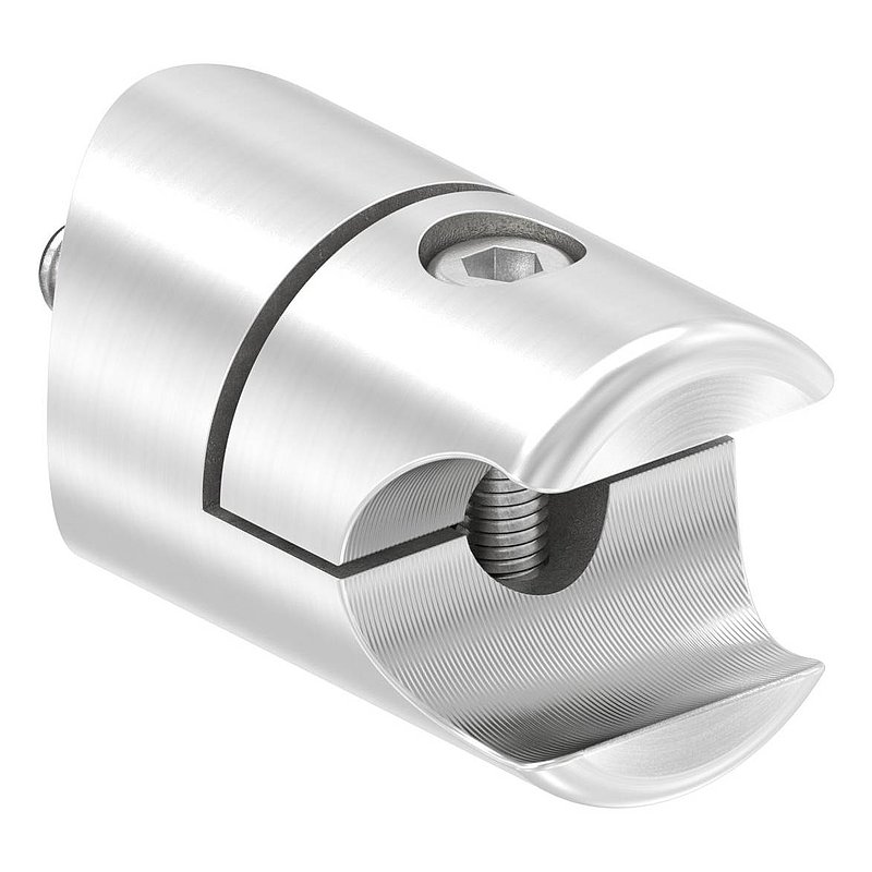 Support pour profilé de serrage rond Ø 18mm jonction: Ø 33,7mm, V2A
