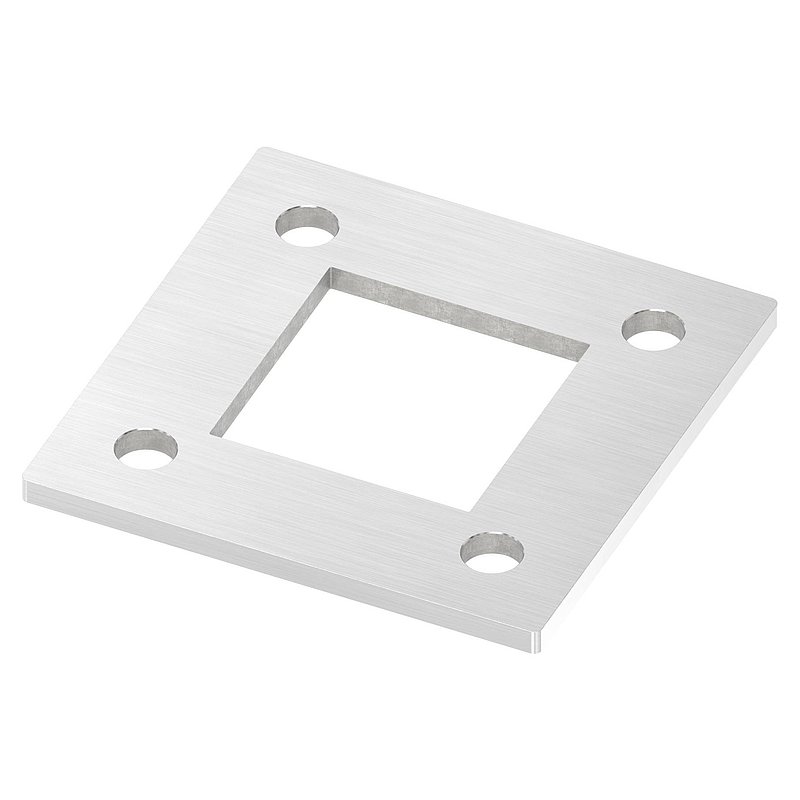 Plaque d'ancrage, 120x120x6mm, avec ponçage longitudinal, V2A