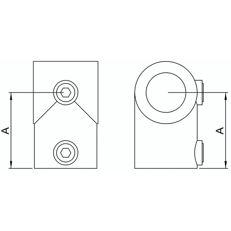 T-Stück kurz, für Rohr Ø 42,4 / 33,7mm