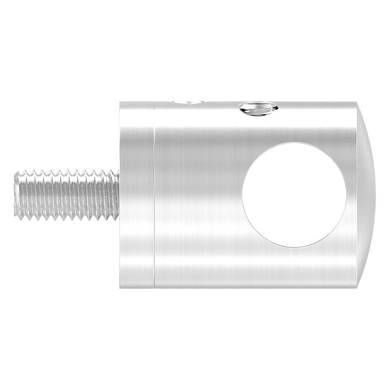 Cross bar holder for butt joint for straight connection, 12.2 mm hole, AISI304