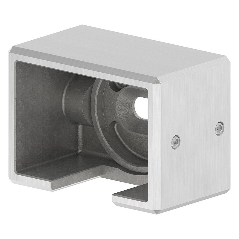 Wandbefestigung für Nutrohr 60x40mm, rechts, V4A