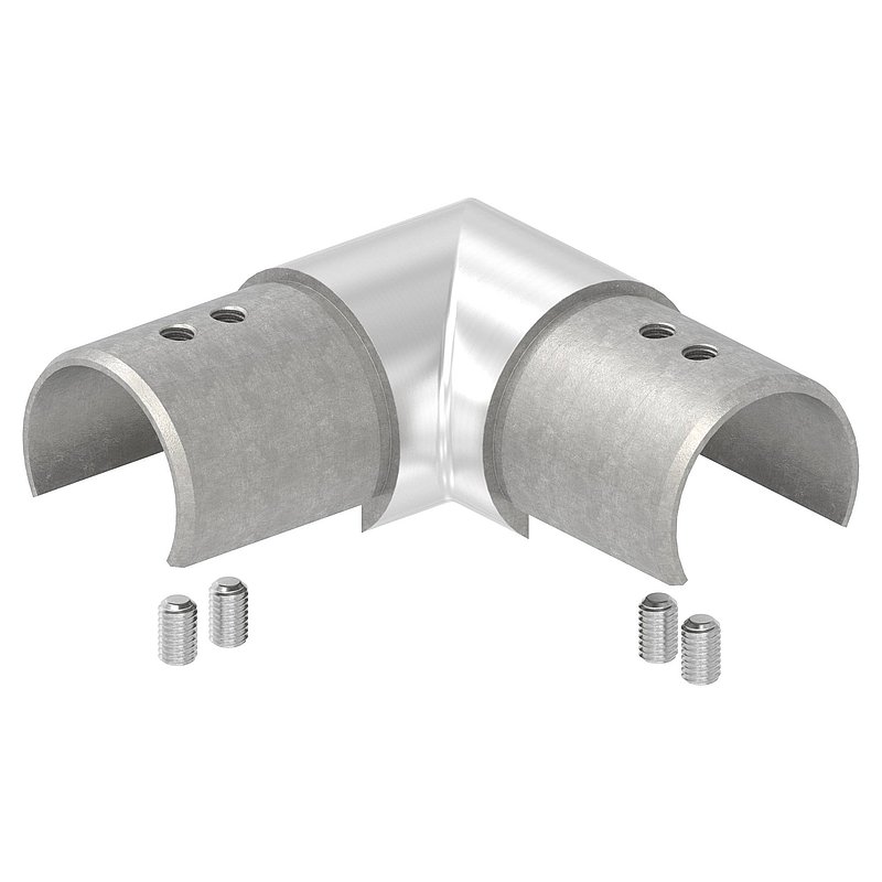 Eckbogen horizontal, für 42,4mm, V4A, Verlaufsecke