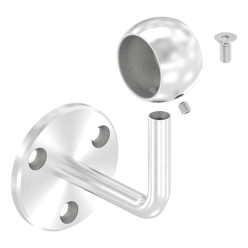 Handlaufhalter mit Kugelring für Rohr 33,7mm (Ronde und Bügel verschweißt), V2A