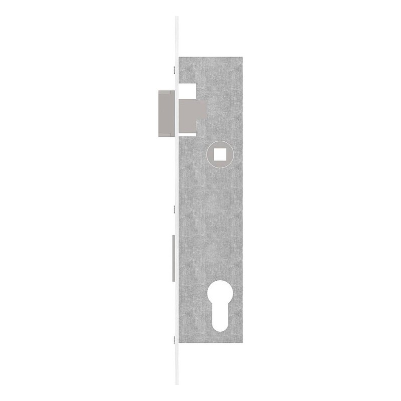 Serrure pour profils tubulaires zingué, entraxe 92 mm zingué, position du cylindre de serrure 30mm