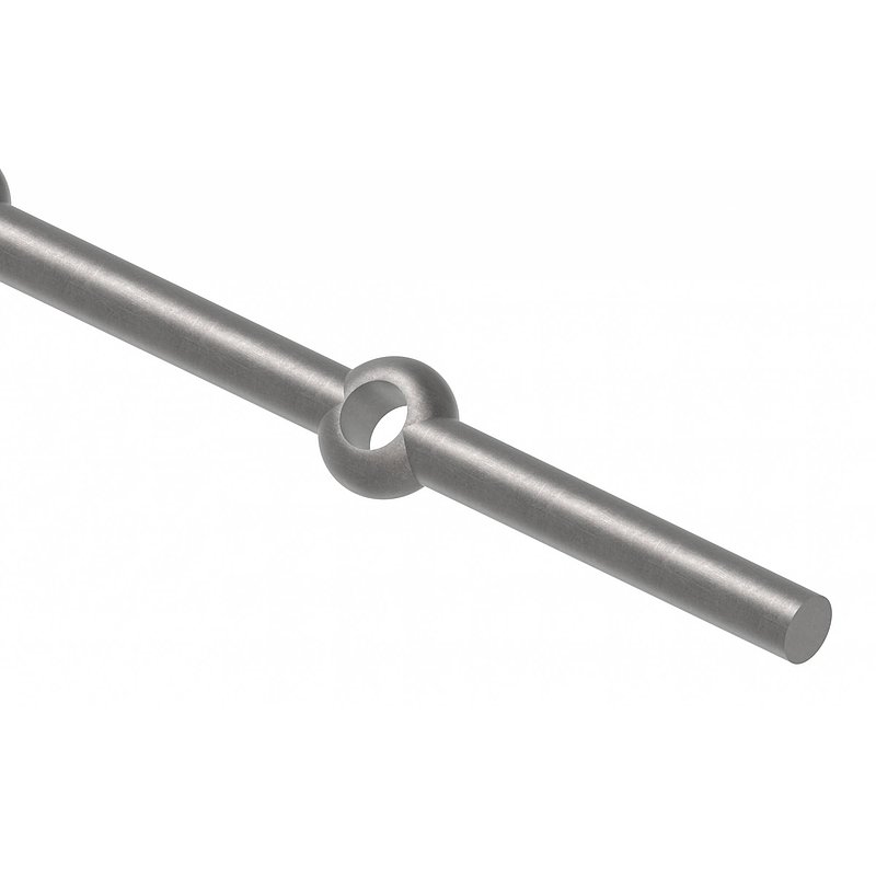 Perforated strip S235JR, 16mm, hole spacing 126mm, 2000mm