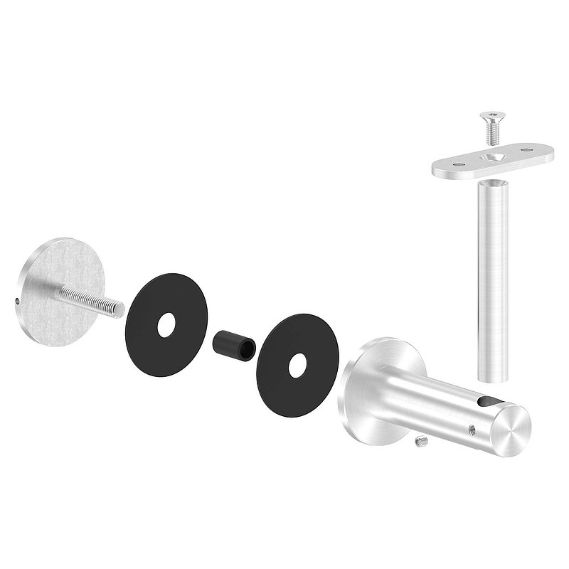 Handrail holder for glass, handrail connection plate flat, AISI304