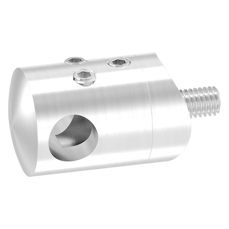 Cross bar holder for butt joint, for 33.7 mm tube, 10.2 mm hole, AISI304