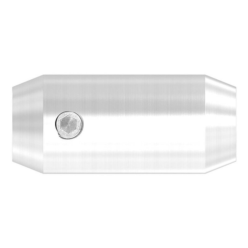 Bar connector Ø16mm with M8 thread and 10mm hole, AISI304