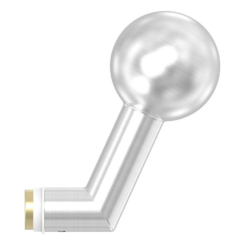 Door knob, single, Ø 50mm, cranked, AISI304