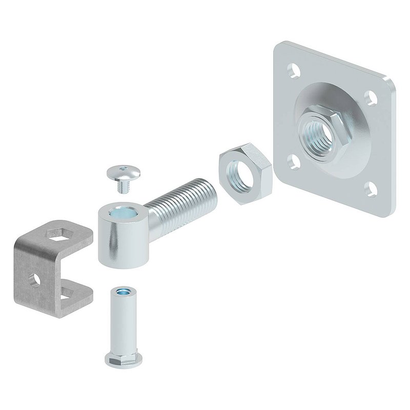 gate hinge M24 with adjustable plate, galvanised