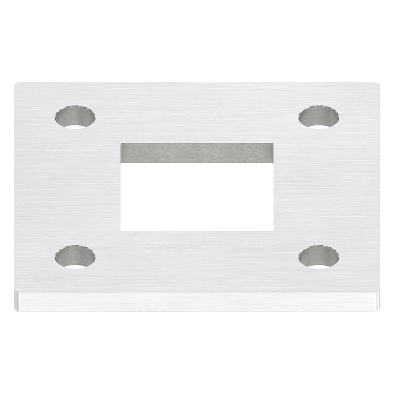 Plaque d'ancrage, 120x120x8mm, avec ponçage longitudinal, V2A