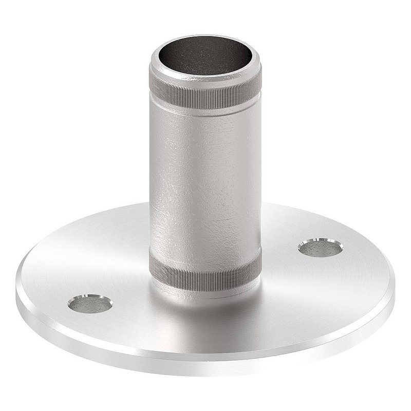 Wand- und Bodenanker mit Rändelung, für Rohr 33,7x2,0mm, V2A