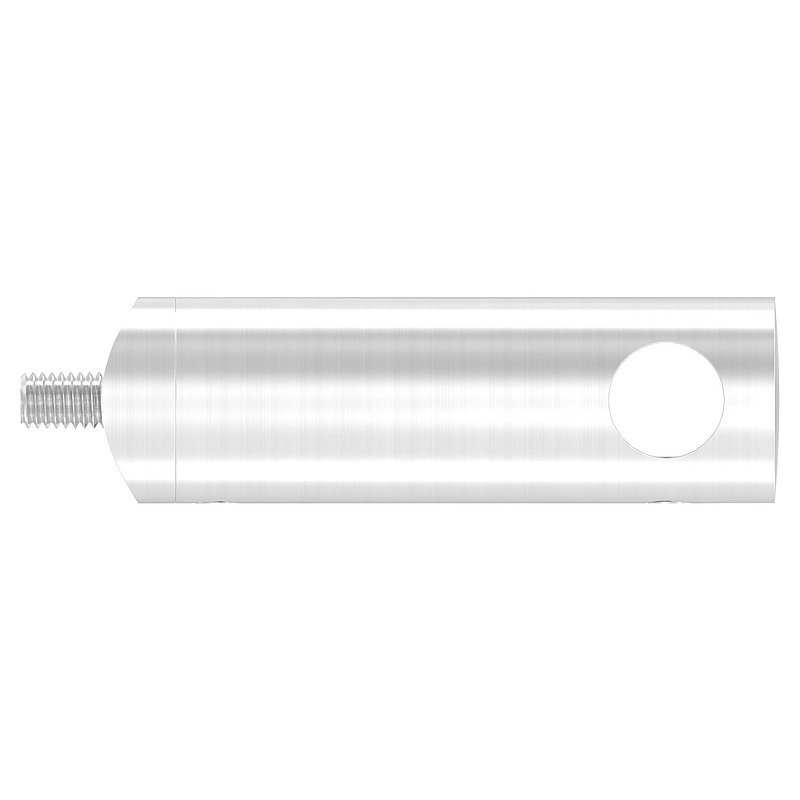 Querstabhalter verlängert, mit Durchgangsbohrung für 33,7mm Rohr, 12,2mm Bohrung, V2A