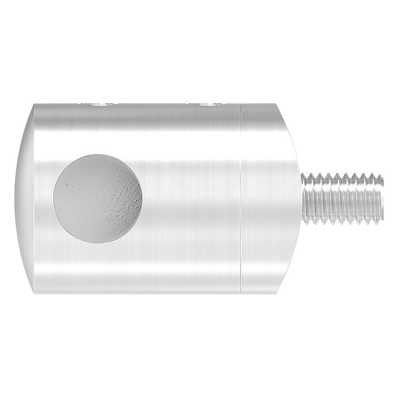 Cross bar end bracket for 42.4mm tube with blind hole left 10.2mm, AISI304