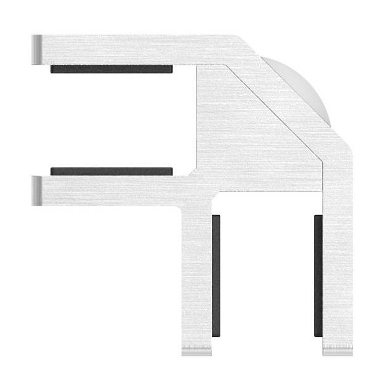 90° Aligneur de parois en verre pour garde-corps avec ép. de verre 12,76 - 13,52mm