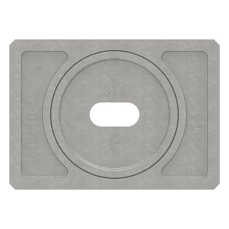 Wandbefestigung für Nutrohr 60x40mm, links, V4A