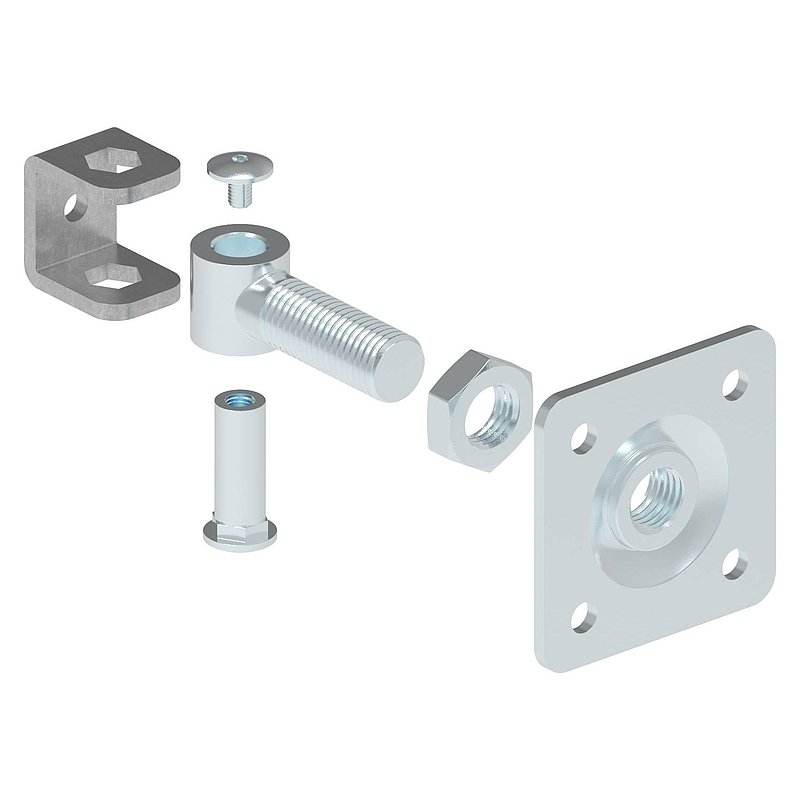 gate hinge M24 with adjustable plate, galvanised