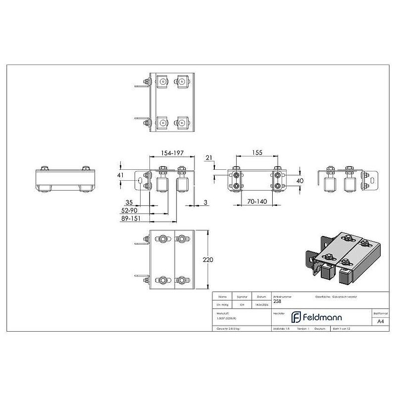 screw-on guide bar with handle guard, galvanised