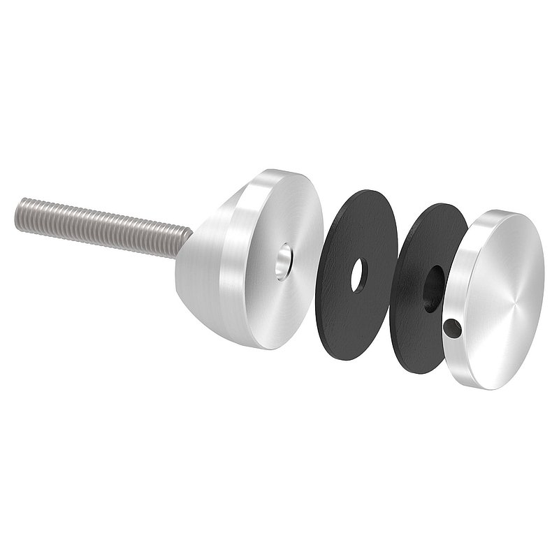 Glass point holder 52mm, connection: 48.3mm, AISI304