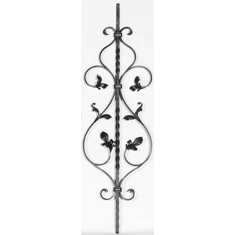 Zierstab 12x12mm, gehämmert, Barock, H: 900mm