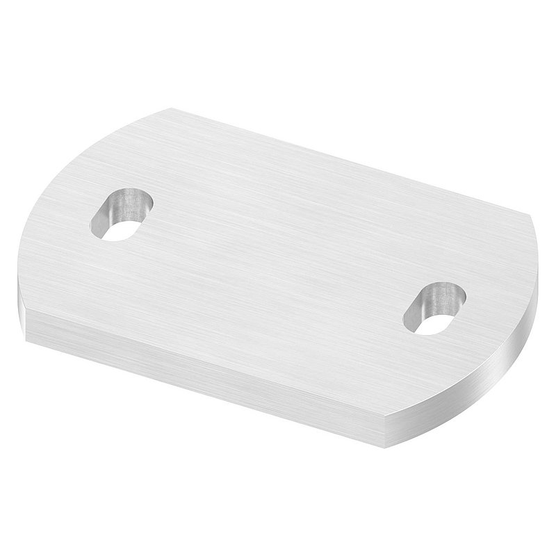 Plaque d'ancrage, 120x80x10mm, avec ponçage longitudinal, V2A