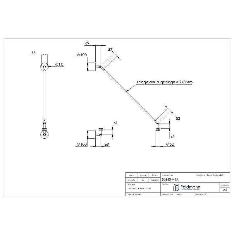 Canopy system suspended, AISI316