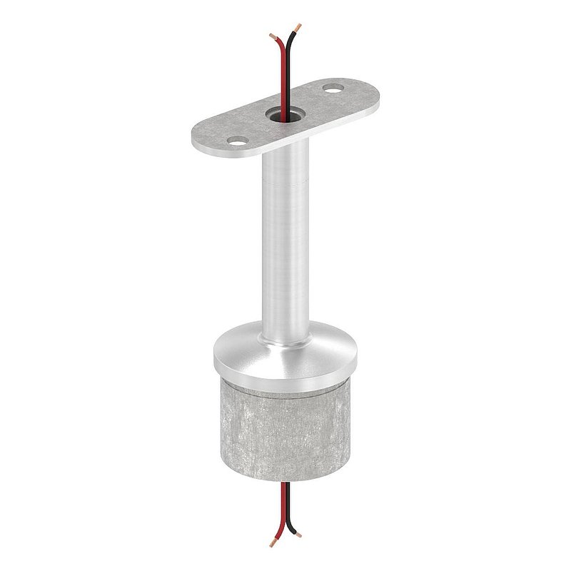 Rohrabschlussstopfen mit Stift für LED Handlauf, V4A