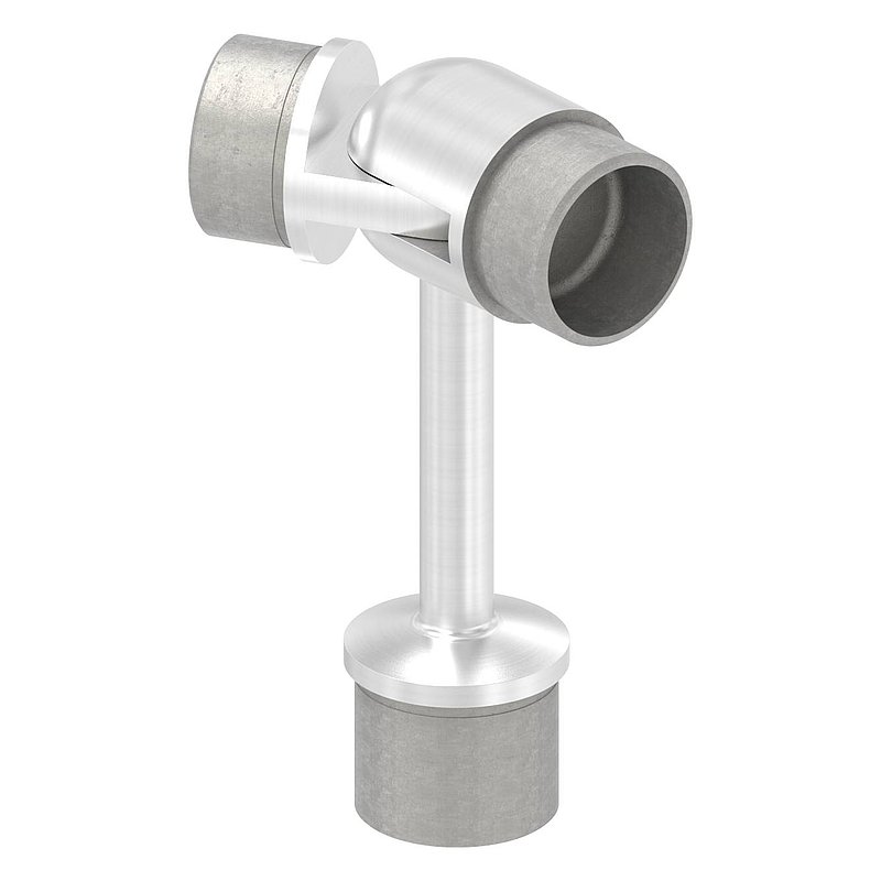 Rohrabschlussstopfen für Rohr 42,4x2,0mm, oben mit Gelenkstück, V2A