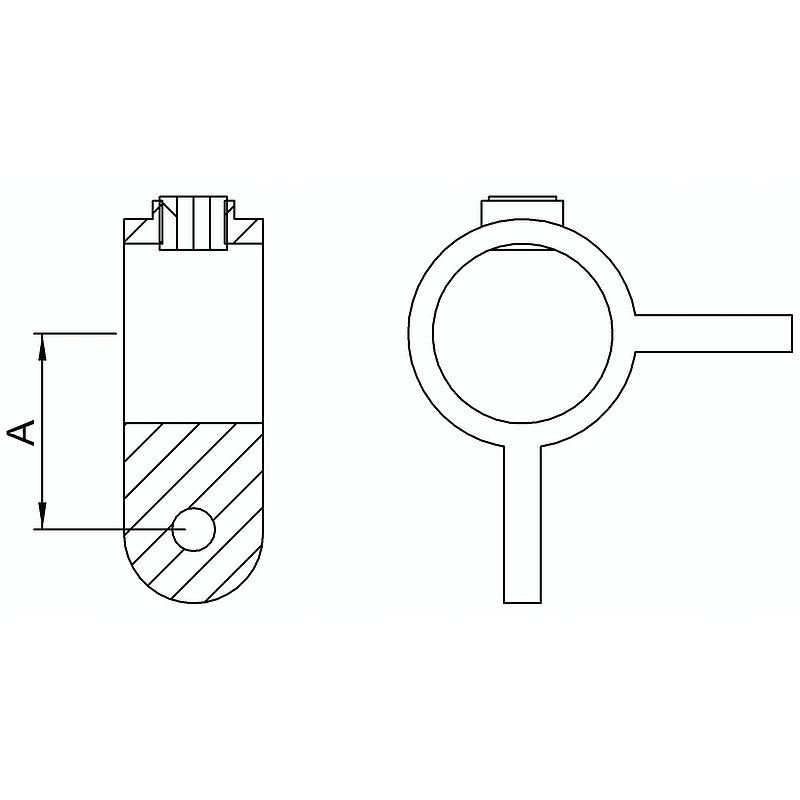 Halter mit 2 Laschen, 90°, für Rohr Ø 26,9mm