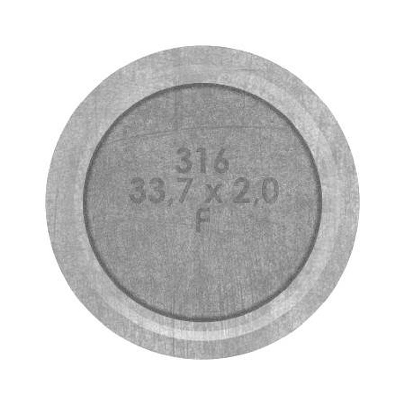 Rohrabschlussstopfen mit Stift für Rohr 33,7x2,0mm, V4A