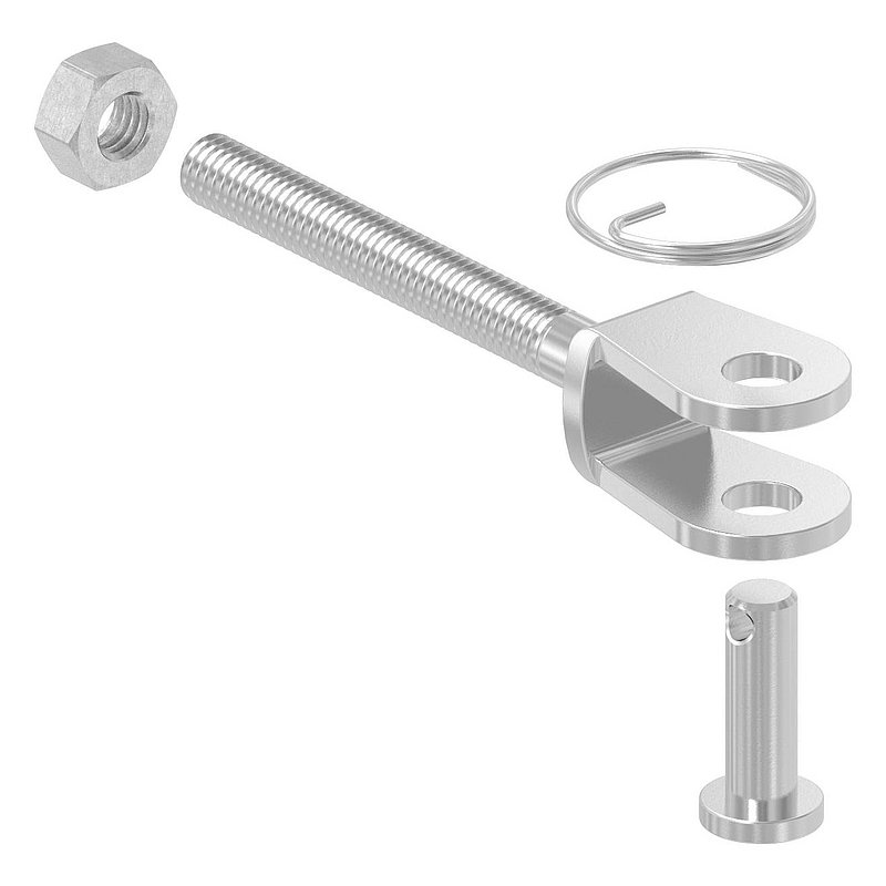 Gabelterminal mit Außengew. M6 links, V4A