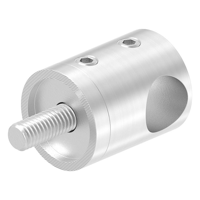Support de lisse transversale avec raccordement droit, perçage Ø 12,2mm, V2A