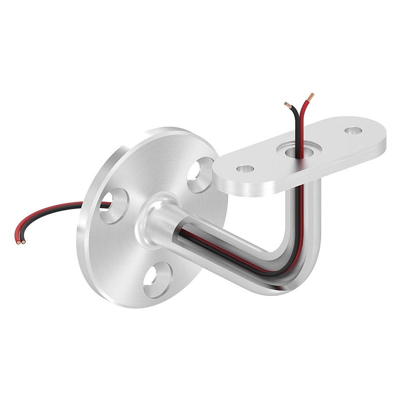 Handrail holder with cable gland for LED handrails, AISI316