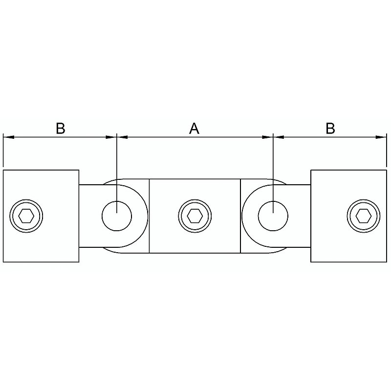 Joint piece 180°, for pipe Ø 48.3mm