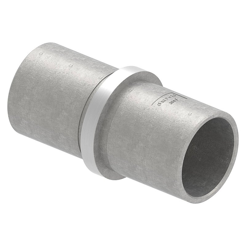 Connecting piece for tube 33.7x2.5mm, AISI304