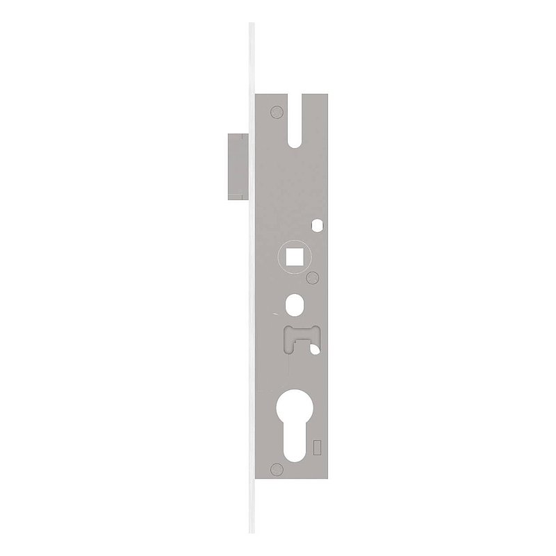 Serrure pour profils tubulaires zingué, entraxe 72 mm zingué, position du cylindre de serrure 22mm