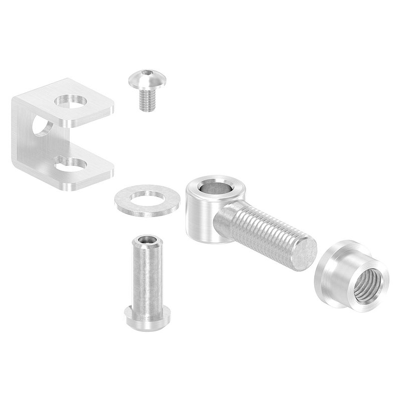 Door hinge with threaded sleeve M14, AISI304