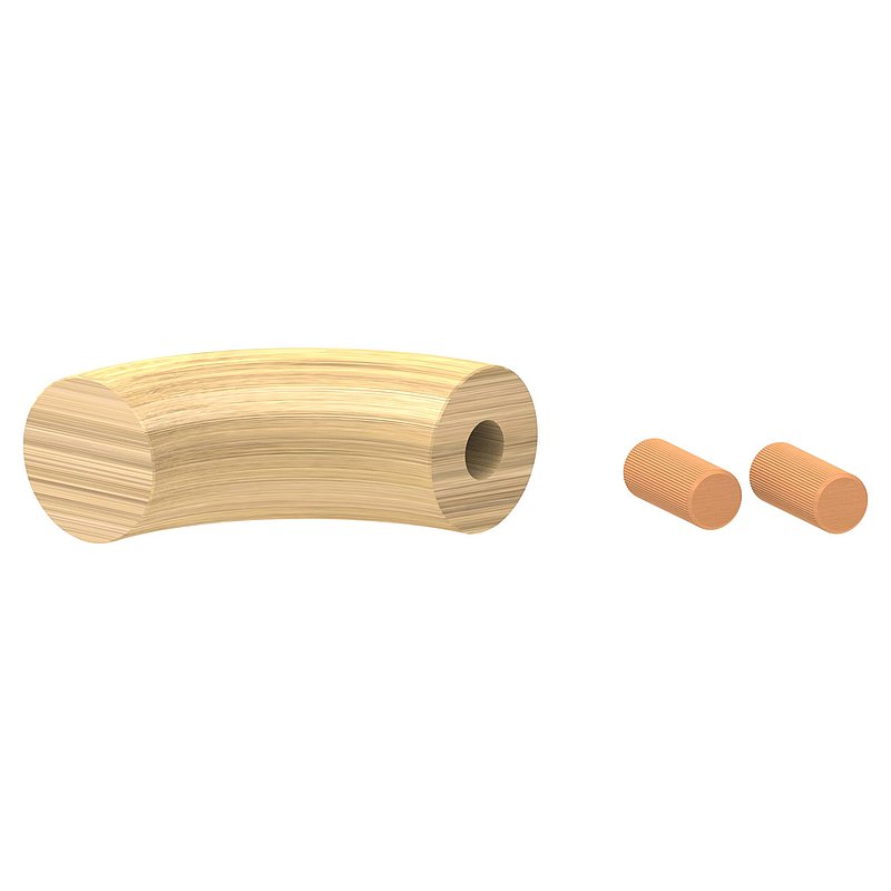 90° Bogen für Holzhandlauf Eiche, Ø 42,4mm